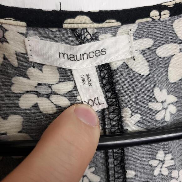 Maurices Top Womens XXL Kimono Pull On Daisy FLorals Spring Peplum Waist Casual - Picture 6 of 12